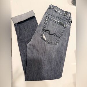 7 For All Mankind Gray Josefina Boyfriend Jeans